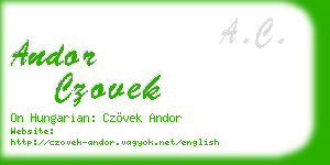 andor czovek business card